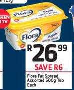 Flora fat Spread Assorted Tub-500g