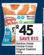 Rainbow Simply Chicken Frozen Original Steaklets-780g