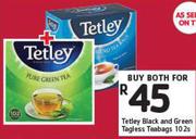 Tetley Black & Green Tagless Teabags-102s Both For