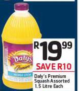 Daly's Premium Squash Assorted-1.5Ltr Each