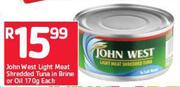 John West Light Meat Shredded Tuna In Brine Or Oil-170g Each
