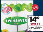 Twinsaver 2 Ply Roller Towels-2's Each