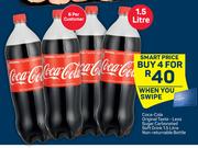Coca Cola Original Taste-Less Sugar Carbonated Soft Drinks-For Any 4 x 1.5Ltr