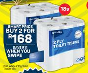 PnP White 2 Ply Toilet Tissue-For Any 2 x 18's