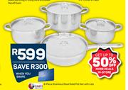Tissolli 8 Piece Stainless Steel Solid Pot Set With Lids