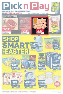 Pick n Pay Kwazulu-Natal :  Shop Smart This Easter (29 March - 05 April 2021), page 1