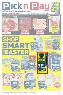 Pick n Pay Kwazulu-Natal :  Shop Smart This Easter (29 March - 05 April 2021), page 1