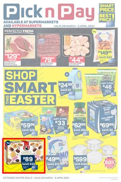 Pick n Pay Kwazulu-Natal :  Shop Smart This Easter (29 March - 05 April 2021), page 1