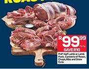 PnP Half Lamb Or Lamb Pack (Consists Of Roast, Chops Ribs And Stew Cuts)-Per kg