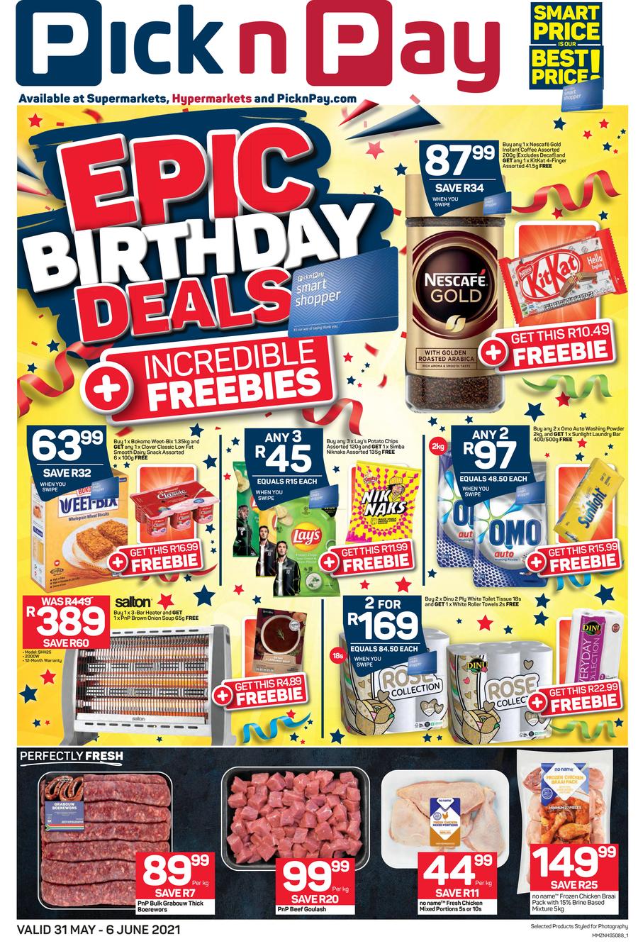 Pick n Pay Kwazulu-Natal : Weekly Birthday (31 May - 06 June 2021