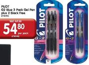 Pilot G2 Blue 3 Pack Gel Pen Plus 2 Black Free-per pack