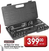Mastercraft 18 Piece 1/2" Drive Socket and Spanner Set-per set