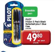 Pilot Frixion 2 Pack Black Rollerball Plus 1 Blue Free-per pack