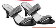 Legend Ladies Diamante Double Strap Heel Sandals Size 3-8/Per pair