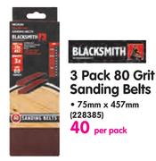 Blacksmith 3 Pack 80 Grit Sanding Belts 75x457mm-Per Pack