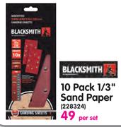Blacksmith 10 Pack 1/3" Sand Paper-Per Set