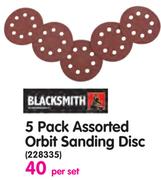 Blacksmith 5 Pack Assorted Orbit Sanding Disc-Per Set