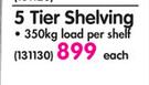 Geelong 5 Tier Shelf 350kg Load Per Shelf
