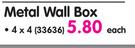 Hawk Metal Wall Box-4x4 Each