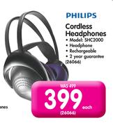Philips Cordless Headphones-SHC2000 Each