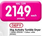 Defy 5kg Autodry Tumble Dryer DTD258 In White