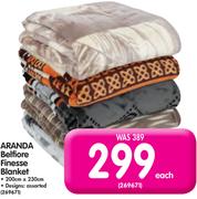 Aranda Belfiore Finesse Blanket 200x230cm in Assorted Designs-Each