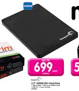 Seagate 2.5" 500GB Slim Hard Drive-Each