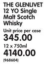 The Glenlivet 12 Yo Single Malt Scotch Whisky-12x750ml