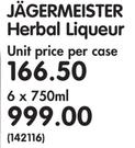 Jagermeister Herbal Liqueur-6x750ml