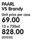 Paarl Vs Brandy-12x750ml