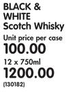 Black & White Scotch Whisky-12x750ml