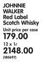Johnnie Walker Red Label Scotch Whisky-12x1L
