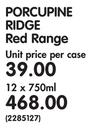 Porcupine Ridge Red Range-12x750ml