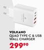 Volkano Quad Type-C & USB Wall Charger-For 2