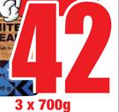 Sasko Slices White Bread-3 x 700g