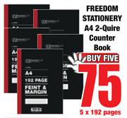 Freedom Stationery A4 2 Quire Counter Book 5 x 192 Pages