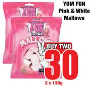 Yum Fun Pink & White Mallows-2 x 130g