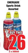 Energade Sports Drink Assorted-2 x 500ml