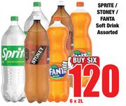 Sprite/Stoney/Fanta Soft Drink Assorted-6 x 2L