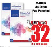 Marlin A4 Exam Pad Punched 2 x 100 Pages