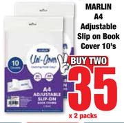 Marlin A4 Adjustable Slip On Book Cover 10's-For 2