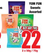 Yum Fun Sweets Assorted-2 x 50g/75g