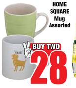 Home Square Mug Assorted-For 2