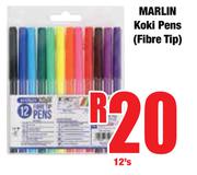 Marlin Koki Pens Fibre Tip-12's