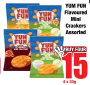 Yum Fun Flavoured Mini Crackers Assorted-4 x 33g
