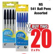 NS 541 Ball Pens Assorted-2 x 5's