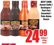 Best Cook Sweet Chilli/Barbeque/Peri Peri Assorted Pele Naise Sauce-500ml/500g Each