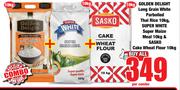 Golden Delight Long Grain White Parboiled Thai Rice 10Kg,Super White Super Maize Meal 10Kg-Combo