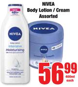 Nivea Body Lotion/Cream Assorted-400ml