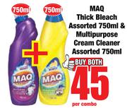 Maq Thick Bleach 750ml & Multipurpose Cream Cleaner 750ml-Per Combo